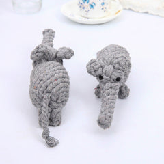 Natural Cotton Rope Elephant Dog Toy - Heavy-Duty Knotted Chew Toy for Aggressive Chewers - Interactive Dental Tugging Toy for Medium & Large Breeds