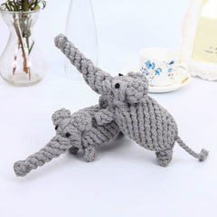 Natural Cotton Rope Elephant Dog Toy - Heavy-Duty Knotted Chew Toy for Aggressive Chewers - Interactive Dental Tugging Toy for Medium & Large Breeds