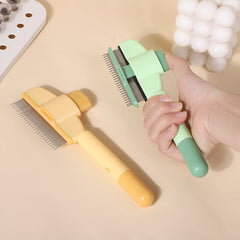 Self-Cleaning Slicker Brush for Dogs & Cats - Gentle Massage Grooming Tool with Steel Needles - One-Click Hair Remover for Shedding & Undercoat Care