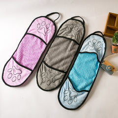 Quick-Dry Microfiber Pet Bath Towel - Ultra-Absorbent Dog & Cat Drying Robe with Hand Pockets for Easy Grooming