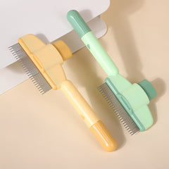 Self-Cleaning Slicker Brush for Dogs & Cats - Gentle Massage Grooming Tool with Steel Needles - One-Click Hair Remover for Shedding & Undercoat Care