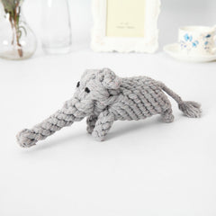 Natural Cotton Rope Elephant Dog Toy - Heavy-Duty Knotted Chew Toy for Aggressive Chewers - Interactive Dental Tugging Toy for Medium & Large Breeds