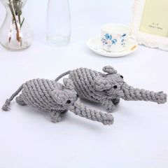 Natural Cotton Rope Elephant Dog Toy - Heavy-Duty Knotted Chew Toy for Aggressive Chewers - Interactive Dental Tugging Toy for Medium & Large Breeds